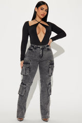 City Streets Stretch Cargo Jean - Grey