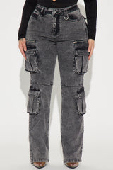 City Streets Stretch Cargo Jean - Grey