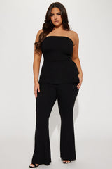 Highly Recommend Ribbed Pant Set - Black