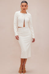 Nelly Faux Leather Mini Skirt - Cream