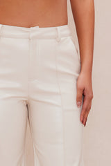 Naya Faux Leather Pant - Cream