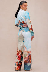 Aphrodite Blazer Suit Set - Blue/combo