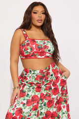 Floral Romance Skirt Set - Red/combo