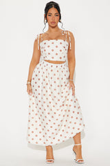 Amalfi Lover Polka Dot Skirt Set - Brown/combo