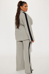 Always Focused Blazer Pant Set - Light Grey
