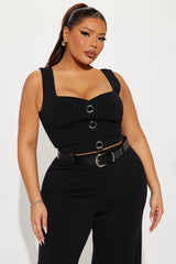 Fernanda Belted Pant Set - Black