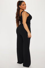 Fernanda Belted Pant Set - Black