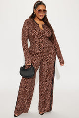 Savage Chic Leopard Pant Set - Brown Combo