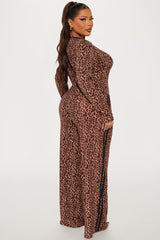 Savage Chic Leopard Pant Set - Brown Combo