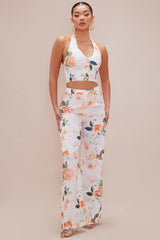 Bailey Linen Pant Set - Peach/combo