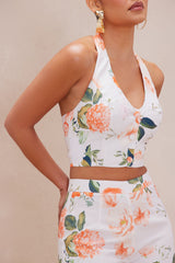 Bailey Linen Pant Set - Peach/combo