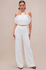 Samaria Wide Leg Pant Set - Ivory