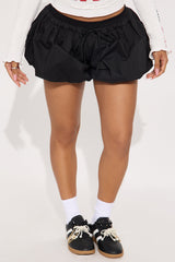 Celine Poplin Bubble Short - Black