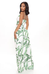 Ibiza Nights Tropical Pant Set - Green/combo