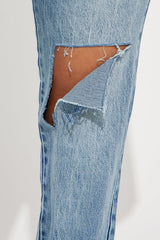 Catching Your Eye Stretch Straight Leg Jeans - Light Wash