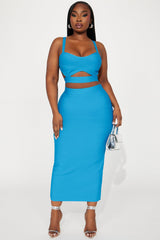Breaking Habits Bandage Skirt Set  - Aqua