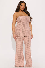 Stacy Polka Dot Flare Pant Set - Pink