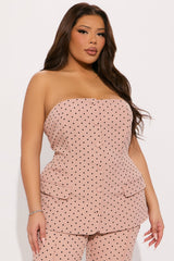 Stacy Polka Dot Flare Pant Set - Pink