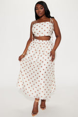 Amalfi Lover Polka Dot Skirt Set - Brown/combo