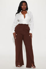 Ellery Split Hem Trouser - Brown