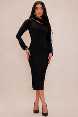 Nara Bandage Skirt Set - Black