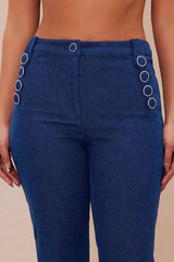 Dana Tailored Denim Flare Pant - Dark Wash