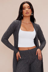Selena Cardigan Sweater Set - Charcoal