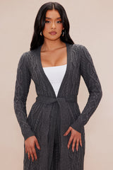 Selena Cardigan Sweater Set - Charcoal