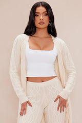 Selena Cardigan Sweater Set - Cream