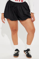 Celine Poplin Bubble Short - Black