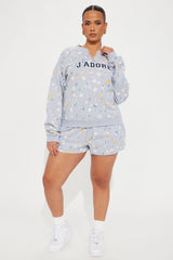 J'Adore Floral Short Set - Grey/combo