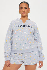 J'Adore Floral Short Set - Grey/combo