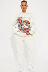 Ed Hardy Retro Tiger Hoodie - Ivory