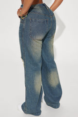 Drew Drop Waist Baggy Jeans - Dark Wash