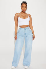 Calling It Off Baggy Jeans - Light Wash