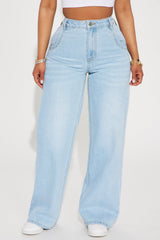 Calling It Off Baggy Jeans - Light Wash