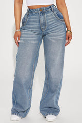 Calling It Off Baggy Jeans - Vintage Wash