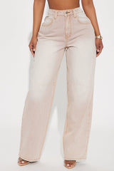 Kye Waistband Tab Straight Leg Jeans - Khaki