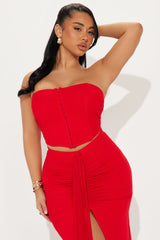 Sophisticated Spark Midi Skirt Set - Red