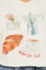 Brunch Club Baby Tee - Off White