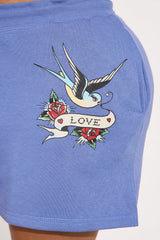 Ed Hardy Brave Eagle Shorts - Blue