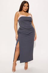 Pretty and Professional Skirt Set - Charcoal/combo