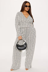 So Prestige Knit Tweed Pant Set - White/Black