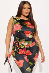 Berry Berry Hot Capri Set - Black/combo