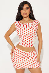 Lexi Polka Dot Skirt Set - Red/combo
