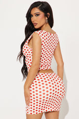Lexi Polka Dot Skirt Set - Red/combo