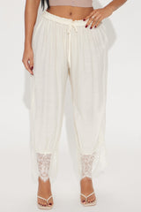 Angeline Cropped Wide Leg Pant - Off White