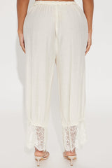 Angeline Cropped Wide Leg Pant - Off White