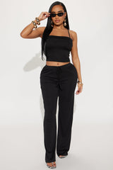 Jazzlyn Wide Leg Pant Set - Black