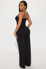 Jazzlyn Wide Leg Pant Set - Black
